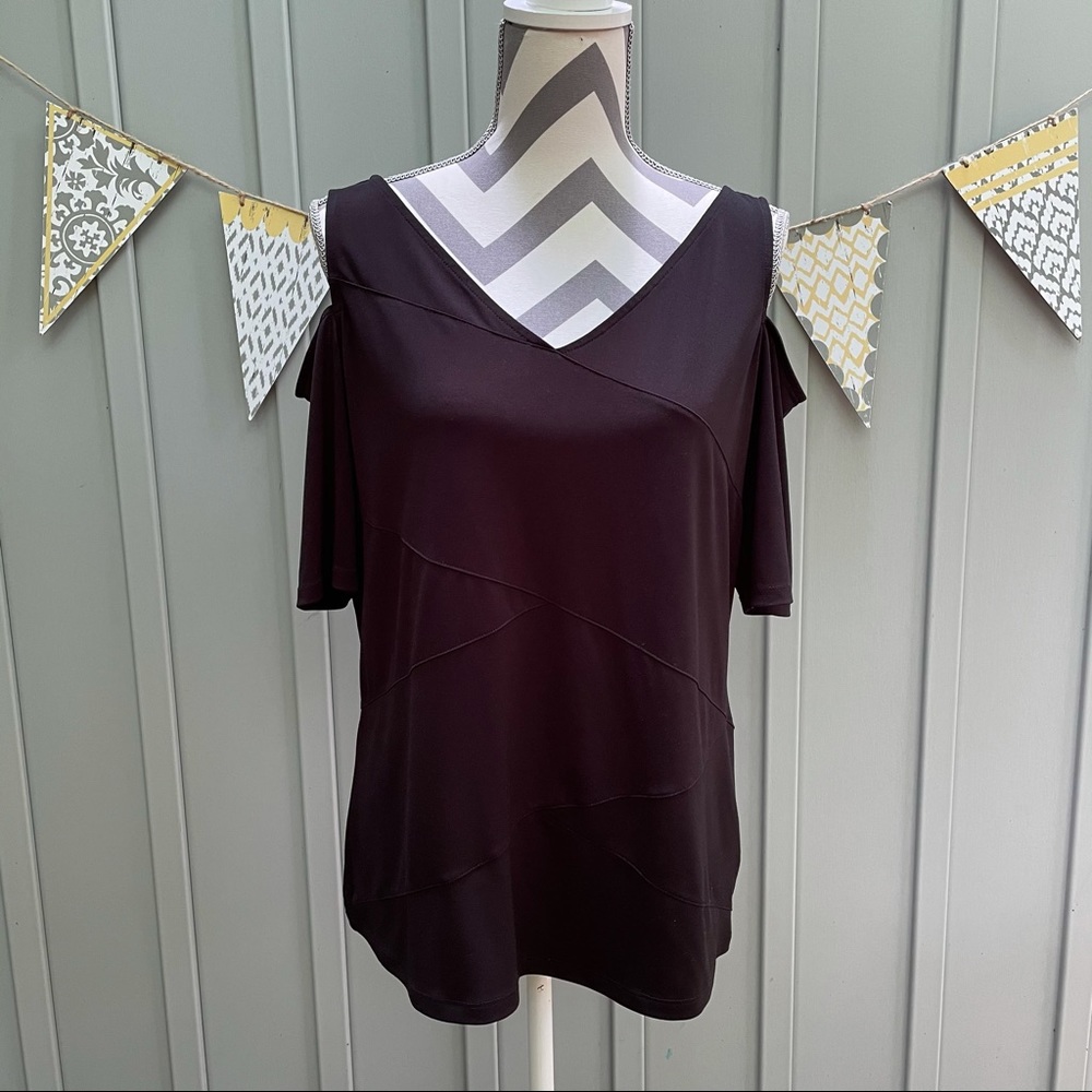 Lane Bryant Black Cold Shoulder Top